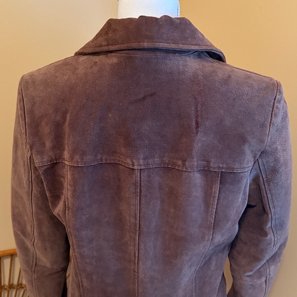Vintage Cocoa Brown Suede Blazer Coat Chocolate Wilsons Leather Colebrook Small - Picture 13 of 16